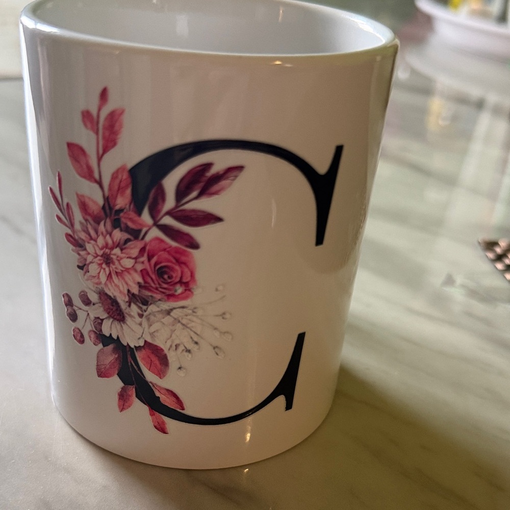 Floral Monogram C Mug